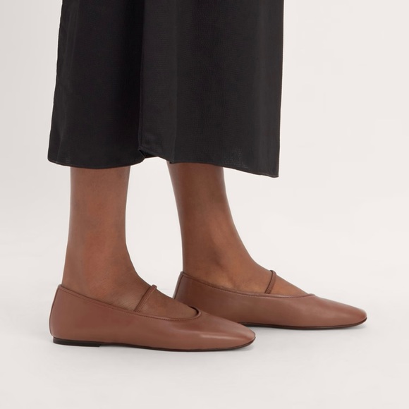 NEW Everlane Rum Brown Leather The Day Mary Jane Flat in Size 6.5 - Picture 2 of 16